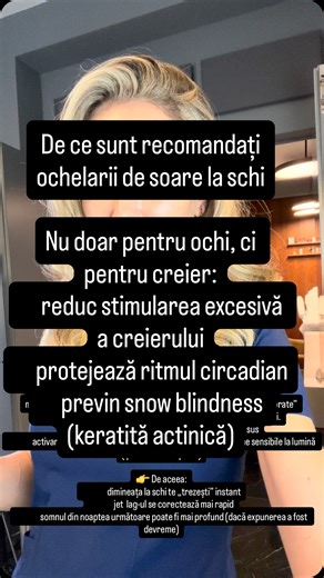 Elena Martin on Instagram: "Lumina intensă: crește dopamina retinală stimulează locus coeruleus (norepinefrină) 👉 Subiectiv: claritate mentală energie, stare de „high natural” uneori hiperactivare sau anxietate ușoară la persoanele sensibile Risc de suprastimulare (foarte important) fără ochelari de soare → supraîncărcare a sistemului nervos expunerea excesivă după-amiaza → întârzierea melatoninei 👉 Consecințe: dificultăți de adormire iritabilitate oboseală paradoxală De ce sunt recomandați oc