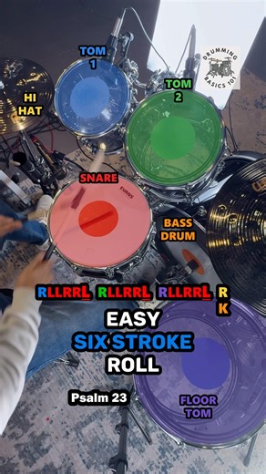 How to Play a Six Stroke Roll (Beginner Drum Lesson) 🥁 #drums #drumrudiments
