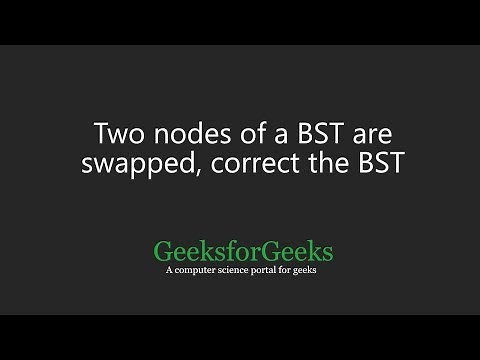 Two nodes of a BST are swapped, correct the BST | GeeksforGeeks