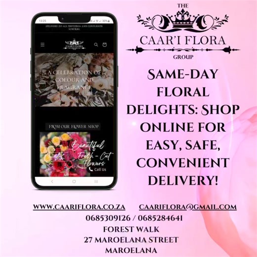 Impress with Flowers Delivered Today: Our expert florists create breathtaking arrangements. Available for Same-Day delivery. Experience exceptional service every time. #OrderFlowersOnline #ExpressYourFeelings #SameDaySmiles #caariflora #BuyFlowersInPretoria #UpmarketFloralExperience #LivingPlants #pretoriaflorist #BloomInStyle #pretoriaeast #FloristInPretoria #VisitOurStore #FloralDelights #FloralMagic #SameDayDelivery #OnlineFlowers #potplants #TimelessBeauty #ShopInStyle #FreshFlowers #Exquisi