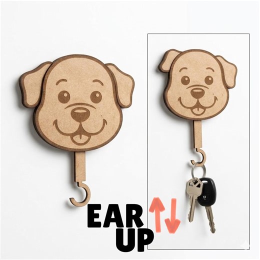 Dog Key Holder Laser Cut File | Cute Dog Wall Key Hook SVG | Pet Key Organizer - Etsy