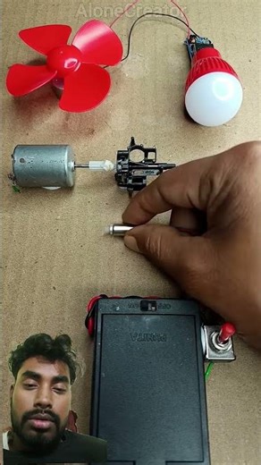 I Powered a DC Fan and LED Bulb Using a Mini Vibration Motor | #diy #dronemotor #tech