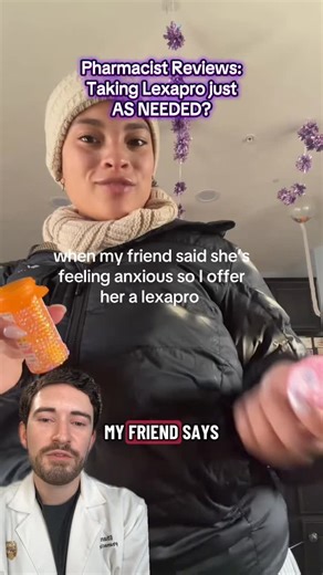 Dr. Ethan Melillo | Pharmacist on Instagram: "So I know everyone may be anxious with everything going on in the news and with flu cases rising. But taking an SSRI as needed is not the answer and if anything may give you more side effects than anything else. If you are feeling anxious and it’s impacting your quality of life then definitely let your provider know. * This video is for educational purposes only and is not a substitute for medical advice. Always talk to your doctor or pharmacist abou