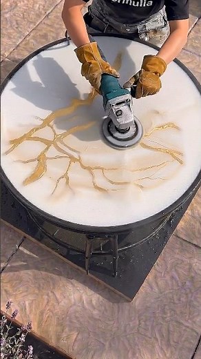 Turning an Old Cycle Rim into a $1,000 Luxury Gold Marble Table! #diy #upcycle
