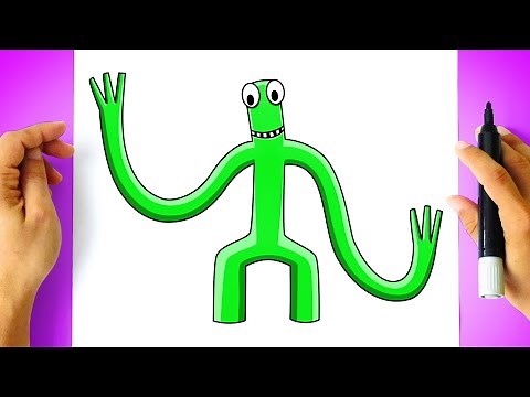 How to DRAW RAINBOW FRIENDS GREEN