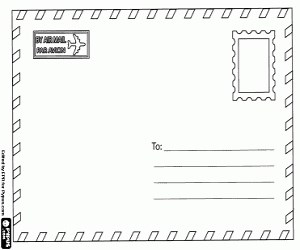 Envelope for letter coloring page printable game