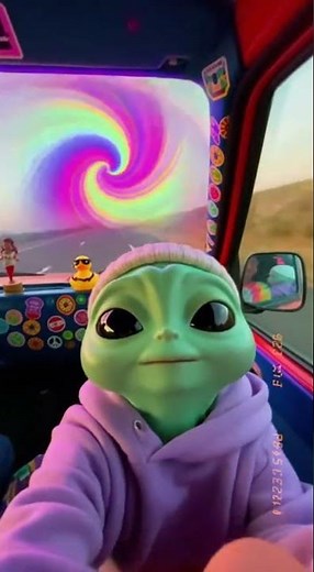 Baby Alien Drives Into Another Dimension