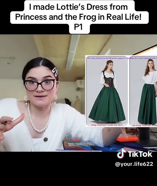 I made Lottie’s Dress from Princess and the Frog in Real Life! #made #dress #princess #lottie #viral