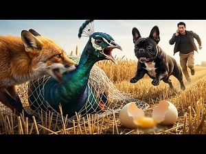 Brave French Bulldog Saves Peacock Family from Fox Attack | Real Life Animal Rescue Story
