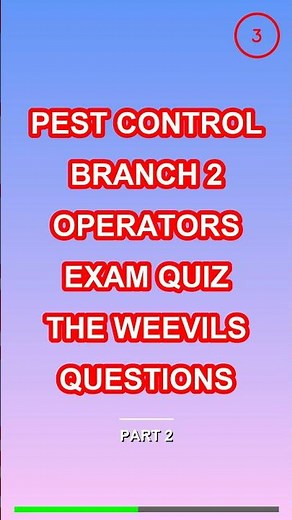 Pest Control Branch 2 Operators Exam Quiz The Weev