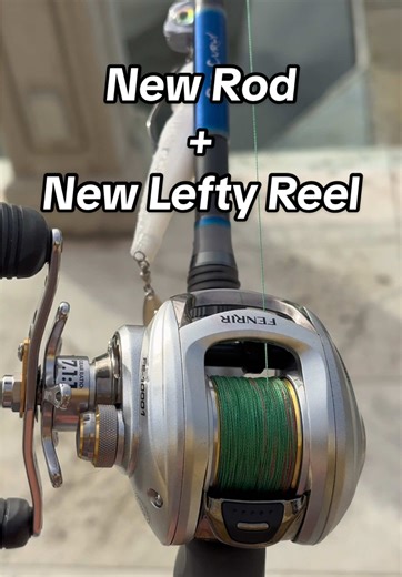 New rod looking clean 😮‍💨 I’ve been using right handed bait casters my whole life. Bout time I learn how to fish the left side 🤙🏼 #fishingrods #newfishingrod #fishinglife #bassrod #baitcaster