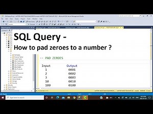 SQL Interview Query | How to pad zeroes to a number | LEFT
