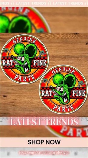 Rat Fink Genuine Parts Sticker Decal 4.8" 2-Pack Hot Rod Kustom Kulture Racing