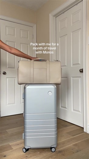 Pack with me for a month of travel with my new @Monos hybrid trunk, metro carry-all duffel and compressible packing cubes.