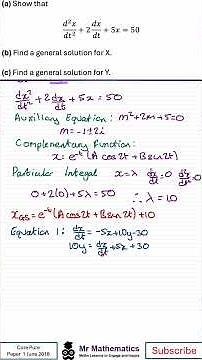 Solving Coupled Differential Equations | Mr Mathematics #alevelmaths #maths #edexcel