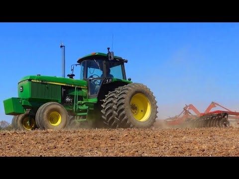 "Prep Work"--- John Deere 4650 and 496 Disc preparing corn ground.