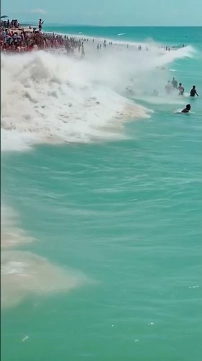 Nature Strikes Back! Massive Wave Hits Crowded Beach! 🌊