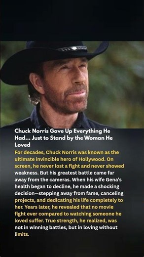 Chuck Norris Gave Up Everything He Had… Just to Stand by the Woman He Loved