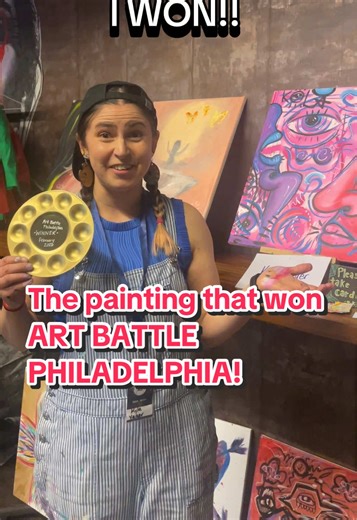 My final round 20 minute speed painting from Art Battle Philadelphia that won the competition!! So beyond grateful 💖🥇🎉 #artbattle #speedpainting #livepainting #artcompetition #intuitiveartist