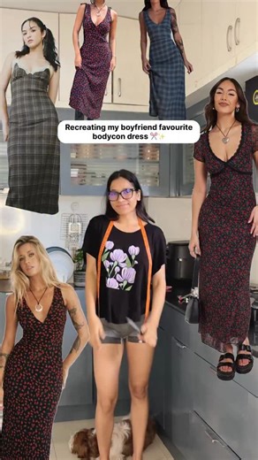 Beauty Yadav on Instagram: "Recreating his fav bodycon midi dress 💕 Part 1 #DressMaking #DIYDress #FashionCreator #StitchingReels #RecreatedLook"