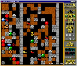 Free Windows remake of Boulder Dash