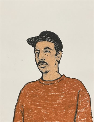 Gome alon on Instagram: "Me, work in progress I’m currently in Taipei, painting a mural with an art residency, and wanted to share this piece I made a few weeks ago — a traced self portrait pixilation sequence in oil pastel. (And a raw version with some shade) Thank you all for the love and support 🫶🏽"