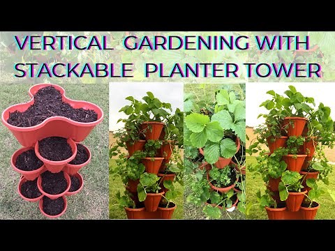 Stackable Planter Tower / Vertical Garden Strawberry Tower / Dollar Tree Stackable Tower Alternative