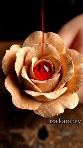 Turning wood into an eternal rose 🌹🛠️" ya "Secret rose from a simple branch