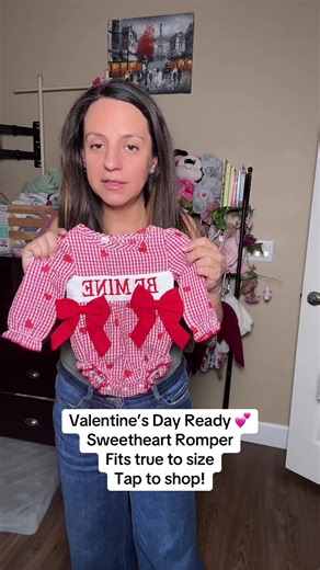 The cutest Valentine’s Day romper for your little love! Soft, lightweight, and picture-perfect for February. This one is such an easy YES. Linking it below for you! #BabyValentineOutfit #BabyGirlStyle #ValentinesFit #ShoppableVideo #TikTokShopFinds