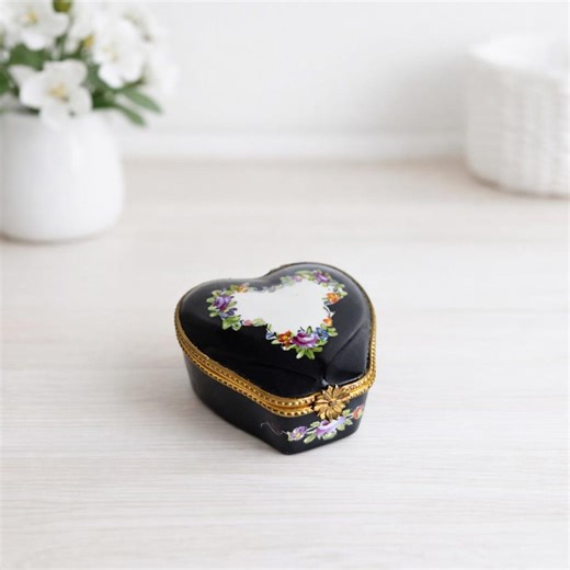 Antique Limoges Porcelain Box 1900s, Hand Painted French Trinket Box, Heart Shaped - Etsy