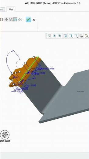 Creo Parametric Sheet Metal Flat feature type of profile option #shorts #creoparametric #sheet