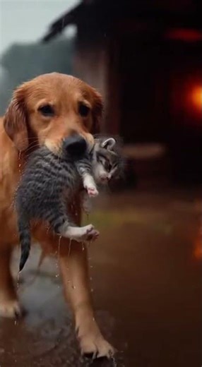 The Dog Was Carrying the Cat… Then This Happened 💔