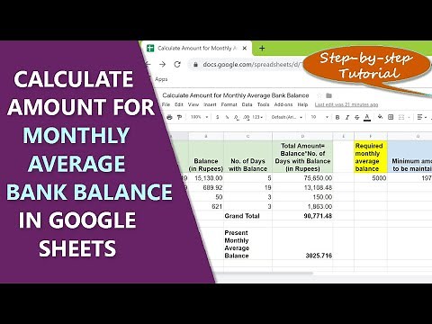 How to Calculate Amount for Monthly Average Bank Balance | DAYS Function | Google Functions
