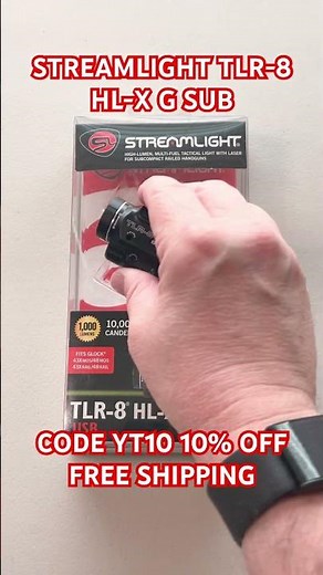 STREAMLIGHT TLR-8 HL-X G SUB 1000 LUMENS & GREEN LASER FOR GLOCK 43X/48 MOS & RAIL