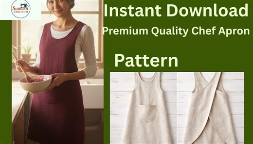 Cross Back Chef Apron Sewing Pattern, Beginner Friendly (PDF Pattern) - Etsy Australia