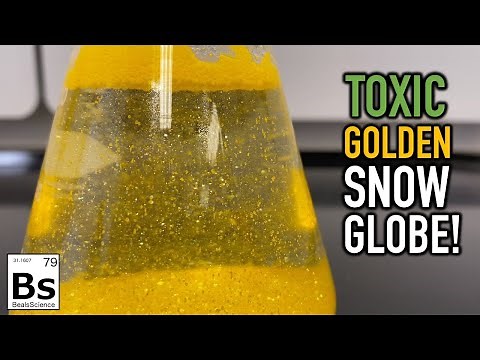Toxic Golden Snow Globe - Chemistry: Lead Nitrate and Potassium Iodide Precipitate Reaction