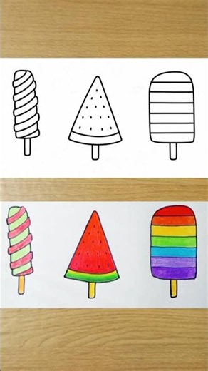how to draw and color ice cream | drawing for beginners #art #drawing