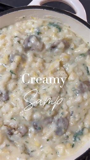 Creamy Samp Recipe #recipesoftiktok #recipe #creamysamp #mushrooms #creamy #foodtok #easyrecipe #sunday #nhluvukochauke