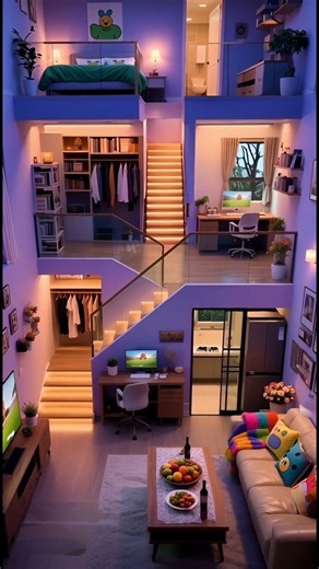 Cozy Loft Apartment with Aesthetic Lighting & Warm Interior Design Inspiration