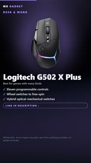 Logitech G502 X Plus: The Gadget That Upgrades Your Desk #shorts
