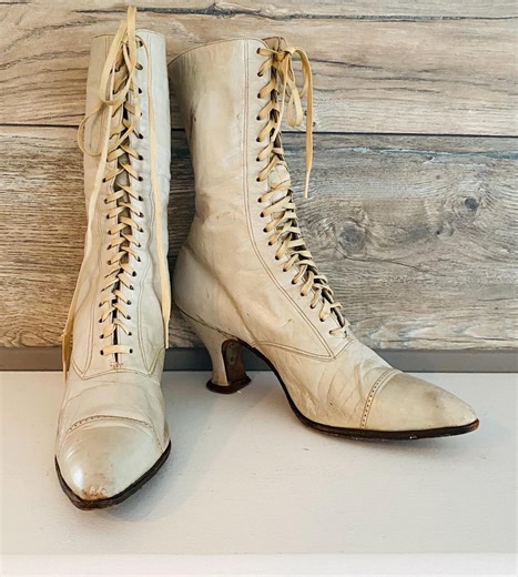 1920s Victorian Style Leather Boots: Turrell's, US 6/6.5 - Etsy