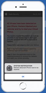 Malware detected! iPhone need to be repaired POP-UP Scam (Mac)