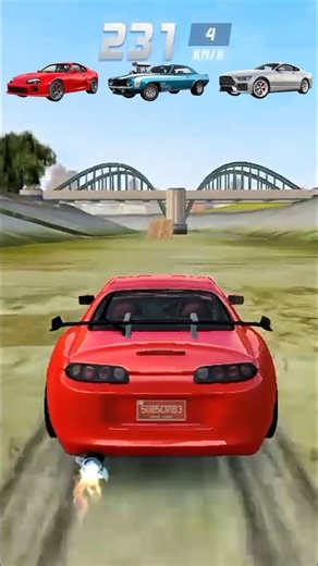 TOP 3 Cars Bridge Jump Challenge 🔥 Part 5 | Supercars | Extreme Car Driving Simulator #shorts