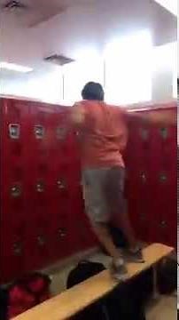 Changing in a high school locker room