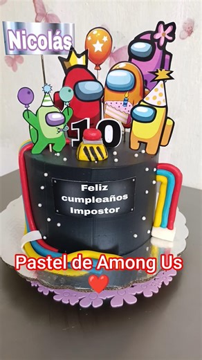 Among Us cake ✨ pastel decorado en Chantilly detalles de fondant #cakes #shorts