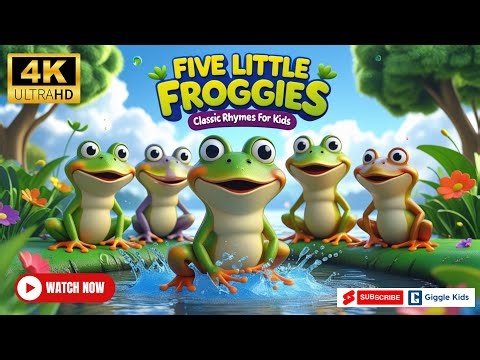 Five Little Froggies | Classic Nursery Rhyme for Kids | 3D Cartoon Frog Song | Rhymes for Toddlers