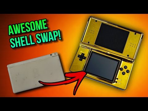 Custom GOLD/BLACK DS Lite Shell Swap - Broken Hinge DS Repair