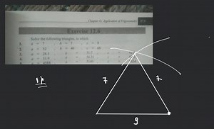 Chapter 12 373 Exercise 12.6 Solve the following triangles, in ... | Filo