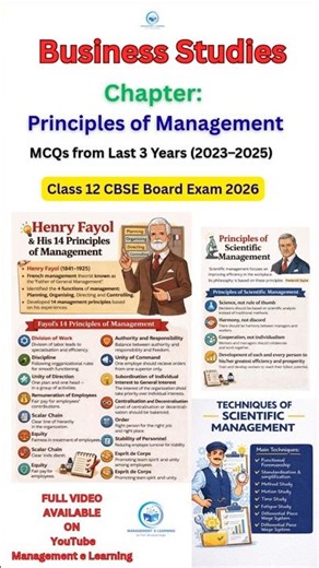 business studies class 12 cbse board exam 2026 , PYQ from Principal of the management 2025