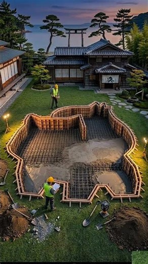 I built a Giant Bulbasaur Swimming Pool in my Japanese Garden